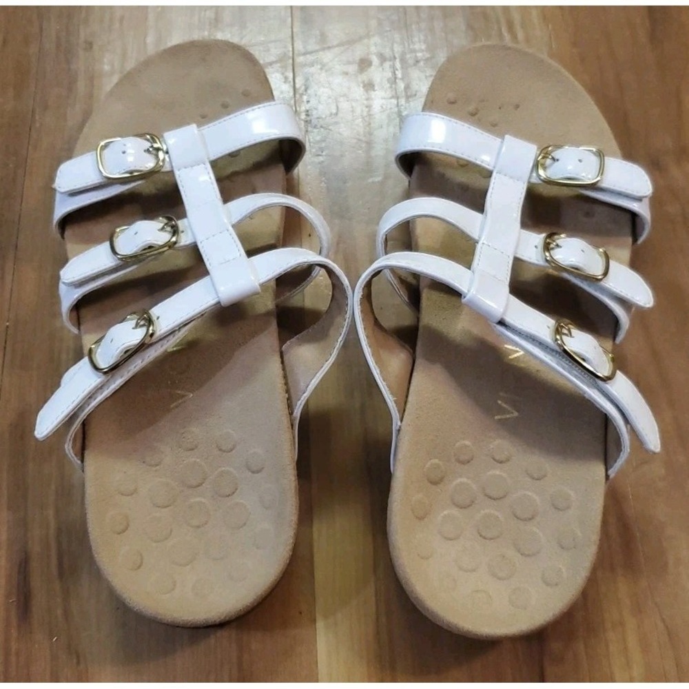 Vionic Misa Sandals Women 8 M White Patent Strappy Gladiator Comfort Adjustable - Picture 6 of 10
